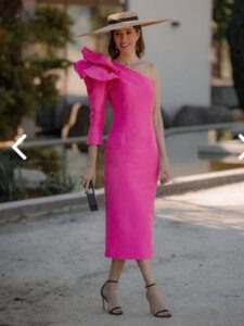 Vestido seda Aneta asim   Fucsia 42