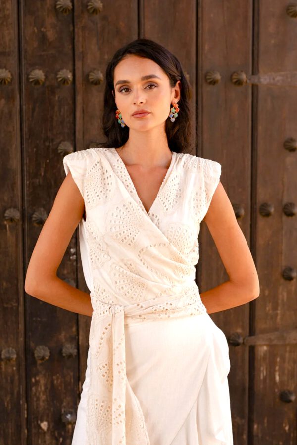 Conjunto Emma lino crudo